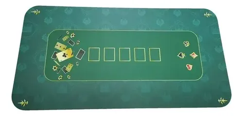 Tapete De Póquer Profesional CHIPS – 3 Tamaños (120x60, 180x90, 240x120 Cm), Antideslizante Y Fácil De Transportar – Ideal Para 8 Jugadores, Con Bolsa De Almacenamiento