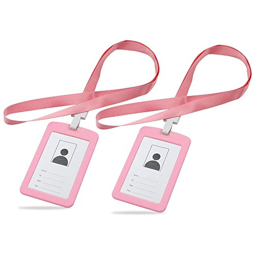 2 Pack Silicone Id Badge Holder Vertical, Id Card Badge...