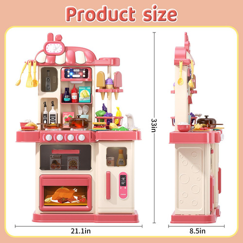 Set De Cocina Infantil 47 Piezas Con Sonido Y Luz Color