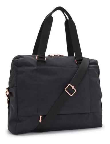Bolso Modelo Valeria Kipling Black Dazz 100% Original Negro Lisa Dorado Negro
