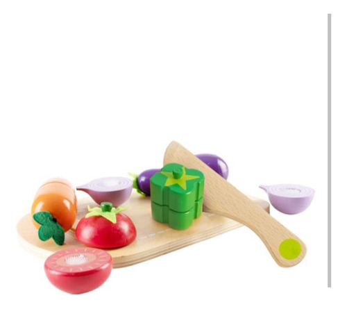 Set De Verduras, Tablita, Cortador De Madera -  12 Pz Phoohi