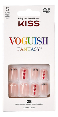 Uñas Glue-on Kiss Voguish Fantasy- Modelo Love Wins