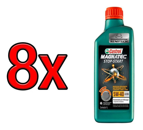 Oleo Castrol 5w40 Sn Magnatec Stop Start A3 B4 Sintetico 8x