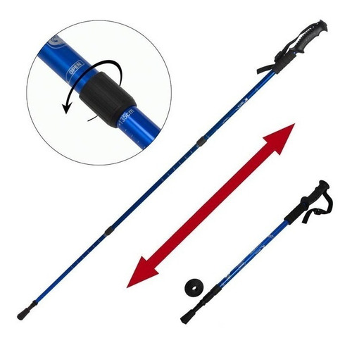 Pack2 Bastón Trekking Senderismo 3 Tramos Mango Antishock
