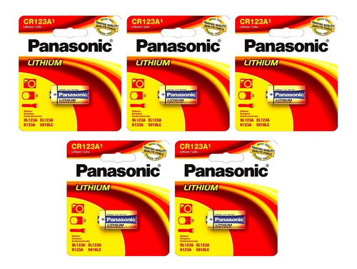 Cr123 Panasonic Cr123a No Recargable Litio 3v - 5 Piezas