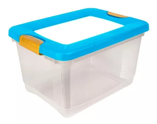 Caja de Plástico con Tapa Transparente 60 Litros