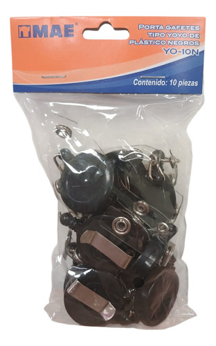10 Yoyo Porta Gafete Credenciales Identificacion Con Broche Color Humo