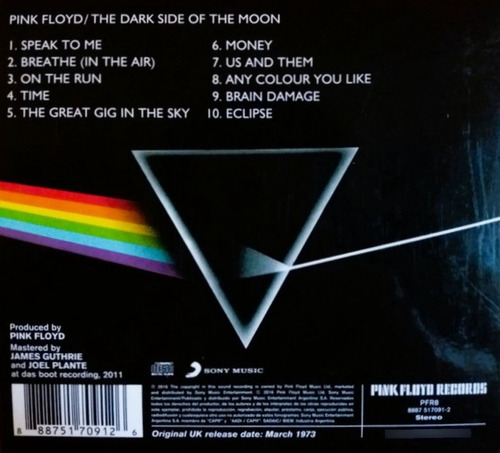 Pink Floyd Cd: The Dark Side Of The Moon ( Digipack ) Estándar