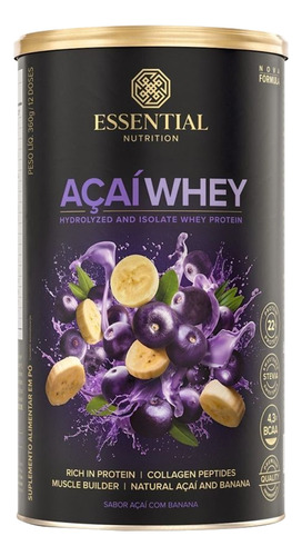 Açaí Whey Essential Nutrition 360g Açaí Com Banana