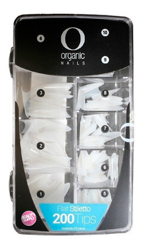 Tips Stiletto Organic Nails, Caja De 200