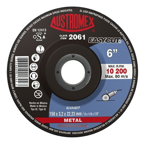 Disco De Corte Austromex 2061 Metal Ec 6 X 3