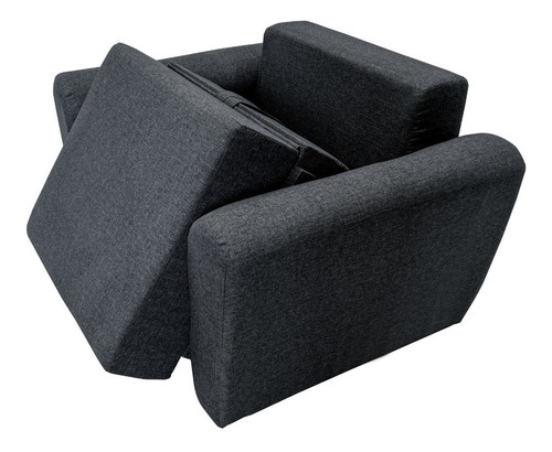 Sofá Cama Sofacama Sala Futón Grecco Mobydec Muebles Color Gris Oscuro