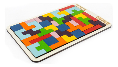 Brinquedo Educativo Jogo Tetris Madeira Combinação De Peças