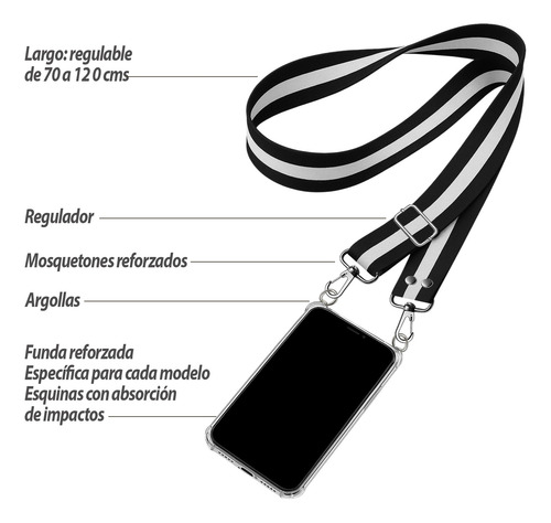 Para Todos Los Iphone 13 Correa Colgante + Funda Reforzada Marron Beige Marron Iphone 13 Pro Max