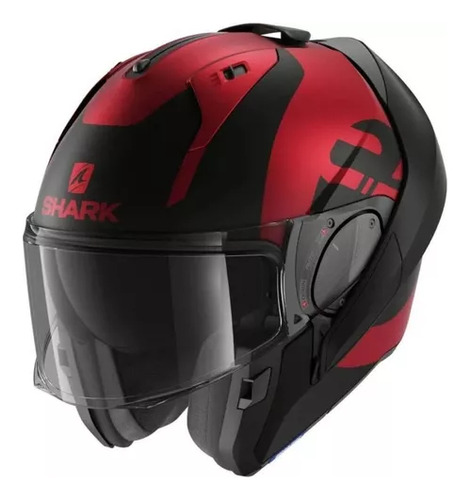 Capacete Shark Evo Es Kedje Mat Rkr Vermelho Preto Fosco