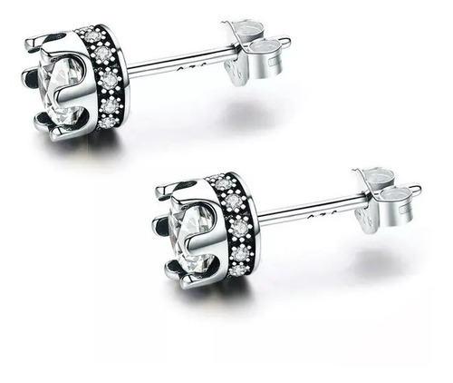 Aretes Oro Blanco Laminado 18k Diamante Cz 0.75ct Top