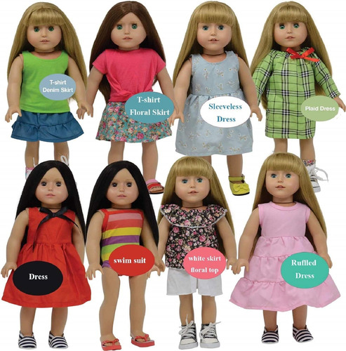 Vestido De Ropa De Muñeca De 18 Pulgadas Y Accesorios Para M
