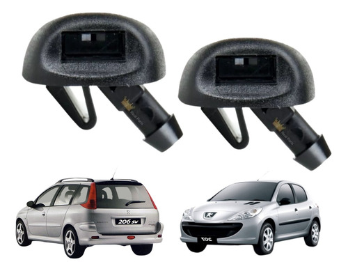 Par Brucutu Esguicho Água Parabrisa Peugeot 206 207 Original