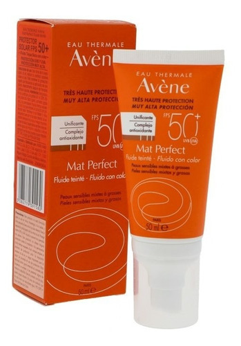 Avene Protector Solar 50+ Antestoque Seco Fluido Mat C/color