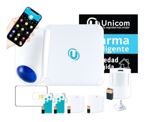 Kit De Alarma Inalámbrica Unicom Home Con Gsm