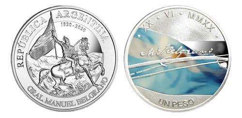 Moneda Bicentenario Manuel Belgrano Plata Proof Certificado