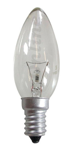 Lâmpada Vela 40w Rosca E-12 127v Incandescente Clara Abajur