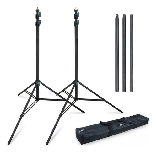 Kit Portafondos Linco 2x2m + 2 Fondos Blanco Y Negro 1.70x2m