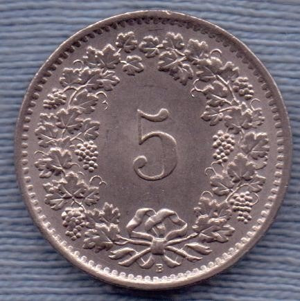 Suiza 5 Rappen 1969 * Confederacion *