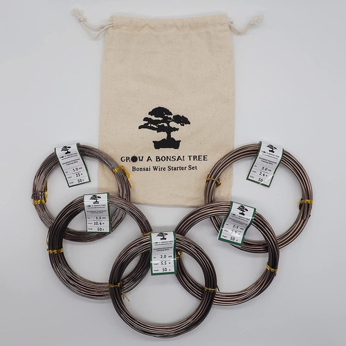 Rollos De Alambre De Aluminio Para Bonsai - 5 Medidas Marron