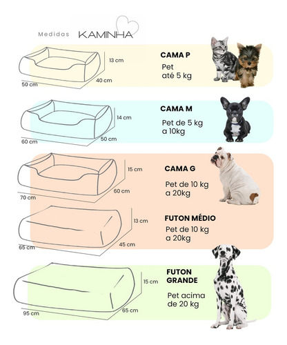 Cama Kaminha Pet Sarja Cachorro Gato Pequena Lavável Caqui Desenho Liso