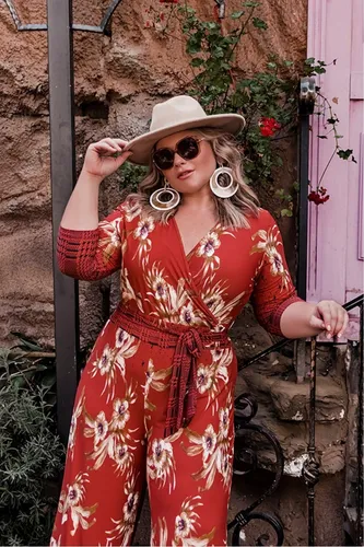 Macacão longo hot sale plus size