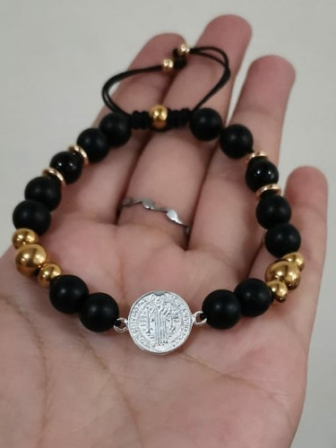 Imagen 1 de 3 de Pulsera Medalla De San Benito Elegante Brazalete Moda Maywa