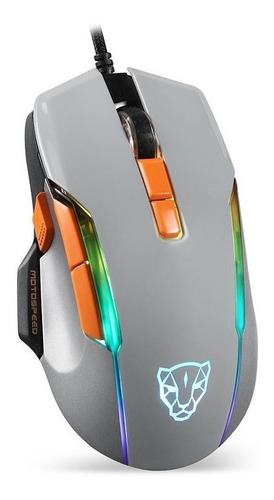 Imagen 3 de 7 de Mouse Gamer Motospeed V90 Grey Rgb Pc Ps4