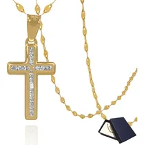 Comprar Dije Medalla Cruz Oro 10k Gargantilla Collar Mujer Bautizo Bebe Niño Niña Cadena Medalla Oro Puro 10k Cristo Medallas Religiosas Oro Puro 10k Italy Cadena Para Bebe Niño Niña 40cm Granito Grano Cafe