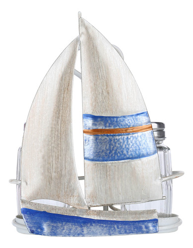Iron Sculpture Boat Bottle Sailing Rack Condiment Table Two