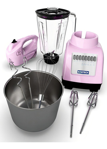Combo/pack Licuadora Bartech 750w + Batidora M3 200w Rosa