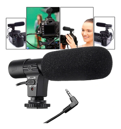 Microfono Cámara Profesional Studio Vídeo Estéreo Mic - 01
