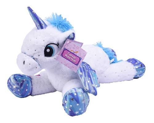 Unicornio Peluche Con Alas Blanco 25 Cm Tiernas Mascotas