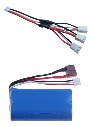 Bateria 7.4v Conquer Wltoys Plugt 3000mah Cabo Triplo Cor Azul Personagem 3000mah 25c Plug T
