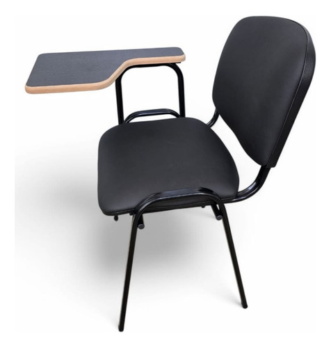 Silla Universitaria Pupitre Colegio Tapizada Paleta Movil Color Tela Negra