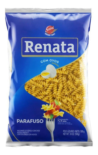 Macarrão De Sêmola Com Ovos Parafuso Renata Pacote 500g