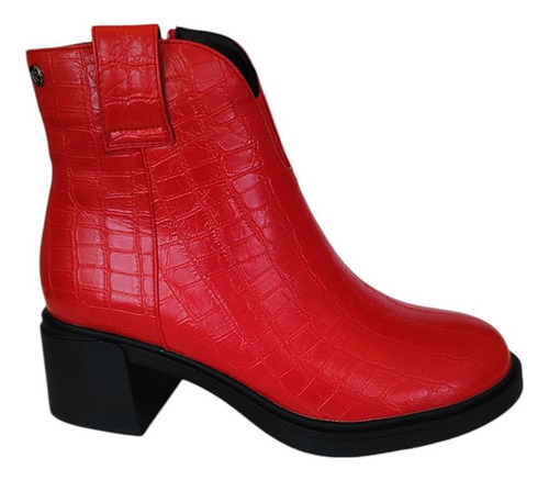 Botín Casual Mujer Via Rosmini Benelli Rojo