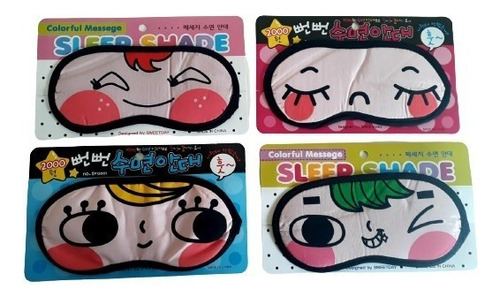 Kit 4 Mascaras Para Dormir Criança Adulto Kawaii Cor Sortido