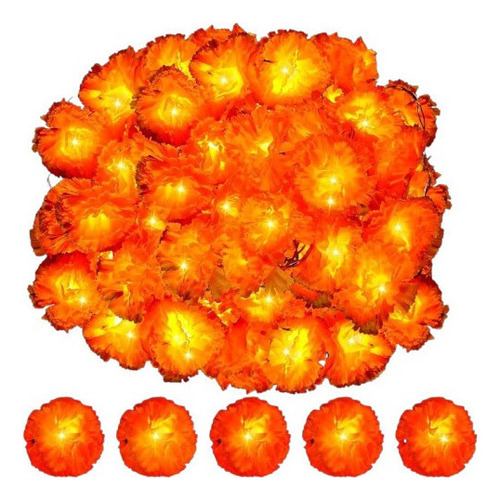 Guirnalda Flores Artificiales Caléndula Mexicana Diwali, 3m