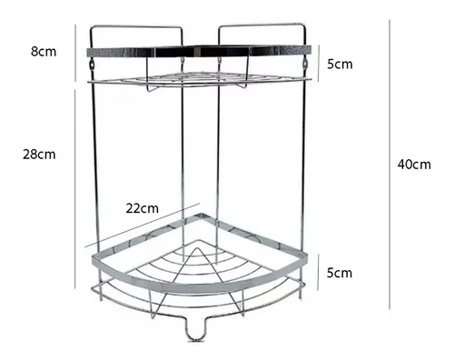 Esquinero Organizador Repisa Doble Baño Ducha Cromado