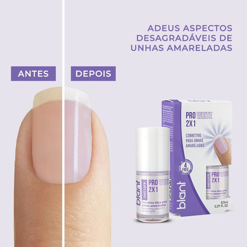 Base Clareadora De Unhas Pro White 2x1 Blant 8,5ml