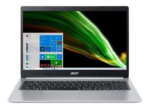 Notebook Acer Aspire 5 A515-55G prata 15.6", Intel Core i5 1035G1  8GB de RAM 256GB SSD, NVIDIA GeForce MX350 60 Hz 1920x1080px Windows 10 Home