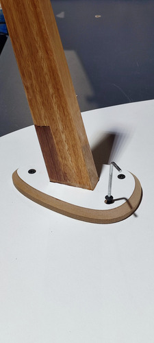 Mesa Comedor Púa Gota Diseño Escandinava Nordica Blanco Marrón