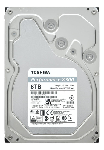 Disco Duro Interno Toshiba X300 De 6tb Para Gaming, 3.5 Sata