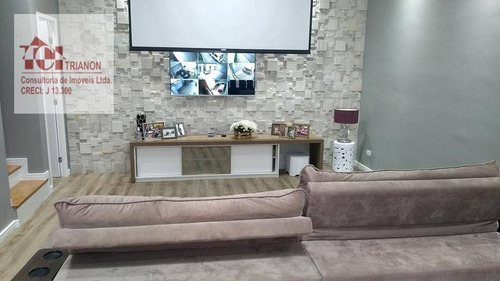 Imagem 5 de 30 de Magnífico Sobrado Alto Padrão 4 Dorms, 200 M² Por R$ 875.000 - Vila Alzira - Santo André/sp - So0606